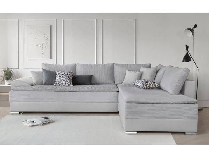 Ecksofa, Luxus-Microfaser, Hellgrau, 324×218 cm, Mit Bettfunktion & Bettkasten, Modern, INOSIGN von Inosign