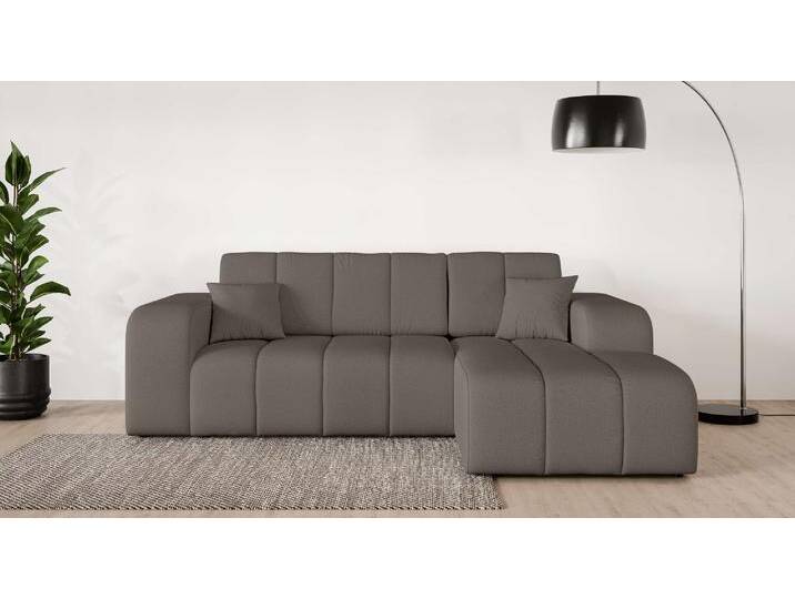 Ecksofa INOSIGN CASSY L-Form, Schlafsofa mit Bettkasten, Maße B/T/H: 245/165/88 cm , braun, B:244,5cm H:88cm T:164,5cm, 100% Polyester, Sofas, mit 2 Rückenkissen, Recamiere rechts oder links bestellbar von Inosign