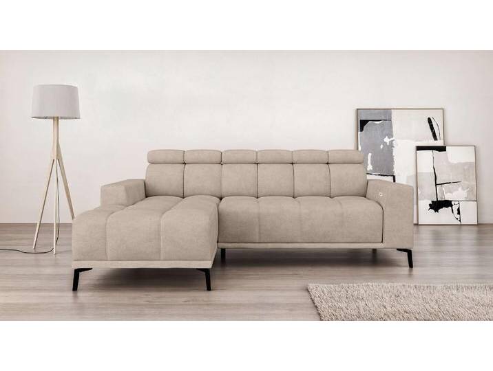 Ecksofa INOSIGN CAZIE, Designsofa, L-Form, trendige Bubble-Optik , beige (creme), B:249cm H:111cm T:174cm, 100% Polyester, Sofas, L-Form mit Wellenunterfederung, Recamiere rechts/links bestellbar von Inosign