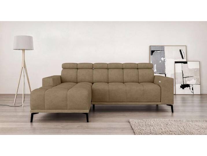 Ecksofa INOSIGN CAZIE, Designsofa, L-Form, trendige Bubble-Optik , braun, B:249cm H:111cm T:174cm, 100% Polyester, Sofas, L-Form mit Wellenunterfederung, Recamiere rechts/links bestellbar von Inosign