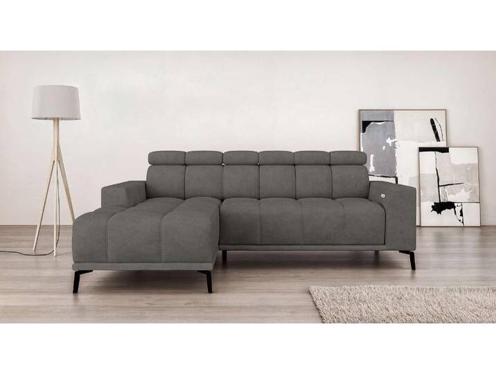 Ecksofa INOSIGN CAZIE, Designsofa, L-Form, trendige Bubble-Optik , grau (dunkelgrau), B:249cm H:111cm T:174cm, 100% Polyester, Sofas, L-Form mit Wellenunterfederung, Recamiere rechts/links bestellbar von Inosign