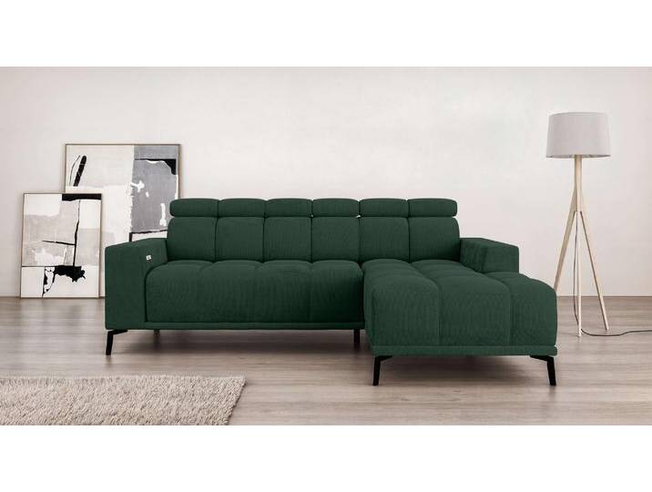Ecksofa INOSIGN CAZIE, Designsofa, L-Form, trendige Bubble-Optik , grün (dunkelgrün), B:249cm H:111cm T:174cm, 100% Polyester, Sofas, L-Form mit Wellenunterfederung, Recamiere rechts/links bestellbar von Inosign