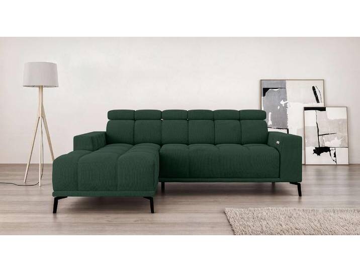 Ecksofa INOSIGN CAZIE, Designsofa, L-Form, trendige Bubble-Optik , grün (dunkelgrün), B:249cm H:111cm T:174cm, 100% Polyester, Sofas, L-Form mit Wellenunterfederung, Recamiere rechts/links bestellbar von Inosign