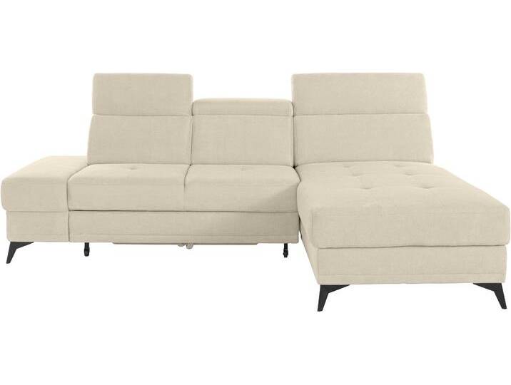 Ecksofa, Beige, 246x173 cm, Webstoff & Mikrofasern, Kopfteilverstellung, Modern, Inosign von Inosign