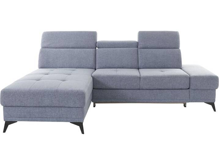 Ecksofa INOSIGN Cardiz L-Form , blau (blaugrau), B:246cm H:83cm T:173cm, Webstoff (100% Polyester), Luxus-Microfaser Paris (90% Polyester/10% Polyamid), Struktur fein (100% Polyester), Samtoptik (100% Polyester), Sofas, inkl.Kopfteilverstellung und Federkern wahlweise mit Bettfunktion von Inosign