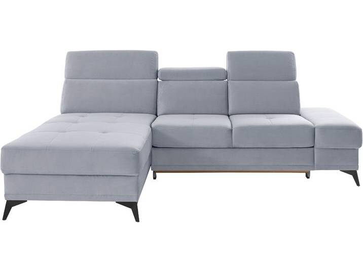 Ecksofa, 246x173 cm, Webstoff, Grau, Kopfteilverstellung & Bettfunktion, Modern, Inosign von Inosign