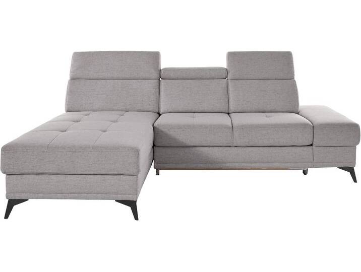 Ecksofa, Webstoff, Grau 246×173 cm, Mit Bettfunktion & Kopfteilverstellung, Modern, Inosign von Inosign