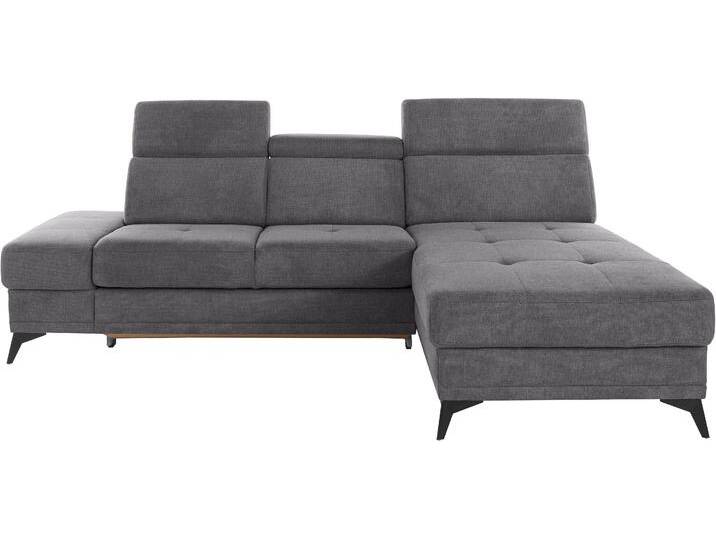 Ecksofa INOSIGN Cardiz L-Form , grau, B:246cm H:83cm T:173cm, Webstoff (100% Polyester), Luxus-Microfaser Paris (90% Polyester/10% Polyamid), Struktur fein (100% Polyester), Samtoptik (100% Polyester), Sofas, inkl.Kopfteilverstellung und Federkern wahlweise mit Bettfunktion von Inosign