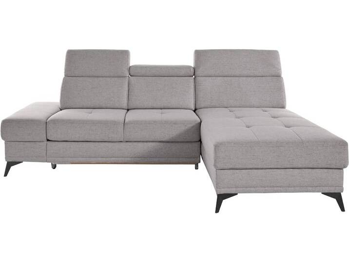 Ecksofa, Webstoff, Grau 246×173 cm, Mit Bettfunktion & Kopfteilverstellung, Modern, Inosign von Inosign