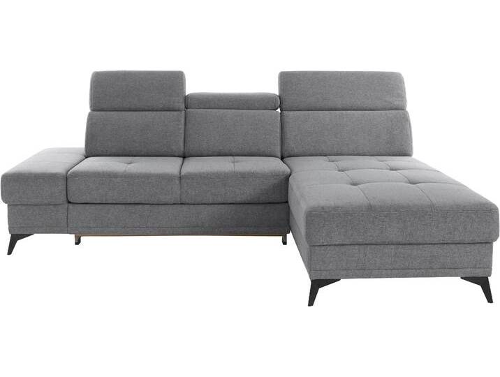 Ecksofa INOSIGN Cardiz L-Form , grau, B:246cm H:83cm T:173cm, Webstoff (100% Polyester), Luxus-Microfaser Paris (90% Polyester/10% Polyamid), Struktur fein (100% Polyester), Samtoptik (100% Polyester), Sofas, inkl.Kopfteilverstellung und Federkern wahlweise mit Bettfunktion von Inosign