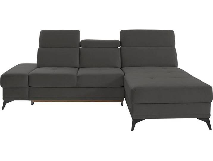Ecksofa, Webstoff, Grau, 246×173 cm, Kopfteilverstellung & Federkern, Modern, Inosign von Inosign