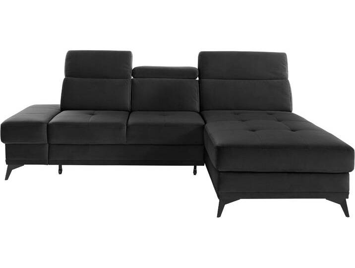 Ecksofa, Webstoff, Anthrazit, 246×173 cm, Mit Bettfunktion & Kopfteilverstellung, Modern, Inosign von Inosign