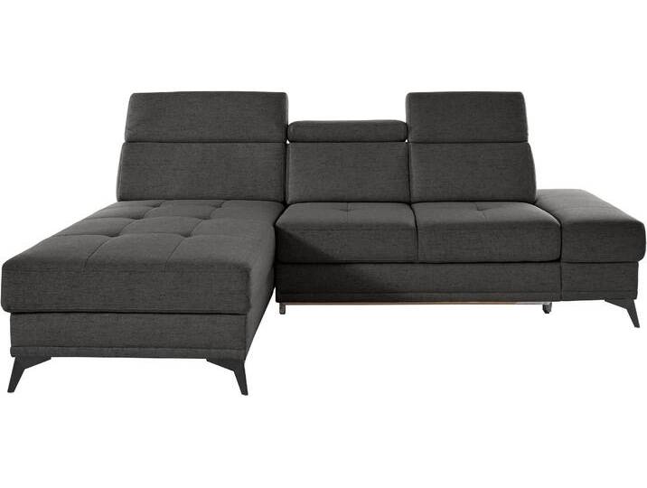 Ecksofa, Webstoff, Grau, 246×173 cm, Mit Bettfunktion & Kopfteilverstellung, Modern, Inosign von Inosign