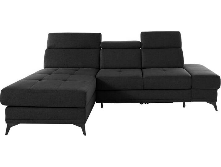 Ecksofa INOSIGN Cardiz L-Form , grau (anthrazit), B:246cm H:83cm T:173cm, Webstoff (100% Polyester), Luxus-Microfaser Paris (90% Polyester/10% Polyamid), Struktur fein (100% Polyester), Samtoptik (100% Polyester), Sofas, inkl.Kopfteilverstellung und Federkern wahlweise mit Bettfunktion von Inosign