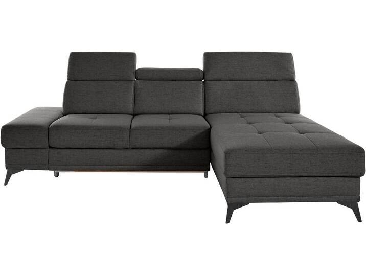 Ecksofa INOSIGN Cardiz L-Form , grau (anthrazit), B:246cm H:83cm T:173cm, Webstoff (100% Polyester), Luxus-Microfaser Paris (90% Polyester/10% Polyamid), Struktur fein (100% Polyester), Samtoptik (100% Polyester), Sofas, inkl.Kopfteilverstellung und Federkern wahlweise mit Bettfunktion von Inosign