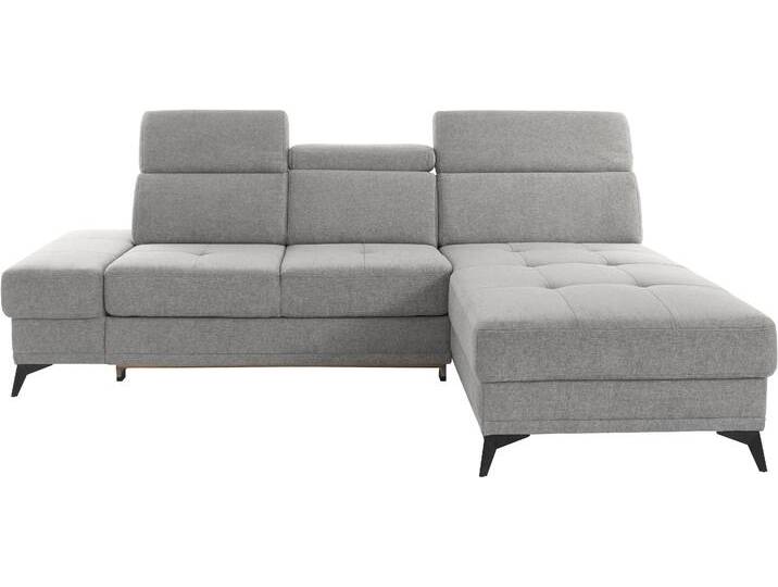 Ecksofa INOSIGN Cardiz L-Form , grau (hellgrau), B:246cm H:83cm T:173cm, Webstoff (100% Polyester), Luxus-Microfaser Paris (90% Polyester/10% Polyamid), Struktur fein (100% Polyester), Samtoptik (100% Polyester), Sofas, inkl.Kopfteilverstellung und Federkern wahlweise mit Bettfunktion von Inosign