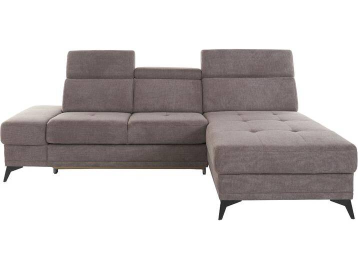 Ecksofa INOSIGN Cardiz L-Form , grau (taupe), B:246cm H:83cm T:173cm, Webstoff (100% Polyester), Luxus-Microfaser Paris (90% Polyester/10% Polyamid), Struktur fein (100% Polyester), Samtoptik (100% Polyester), Sofas, inkl.Kopfteilverstellung und Federkern wahlweise mit Bettfunktion von Inosign