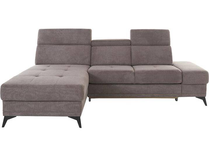 Ecksofa INOSIGN Cardiz L-Form , grau (taupe), B:246cm H:83cm T:173cm, Webstoff (100% Polyester), Luxus-Microfaser Paris (90% Polyester/10% Polyamid), Struktur fein (100% Polyester), Samtoptik (100% Polyester), Sofas, inkl.Kopfteilverstellung und Federkern wahlweise mit Bettfunktion von Inosign