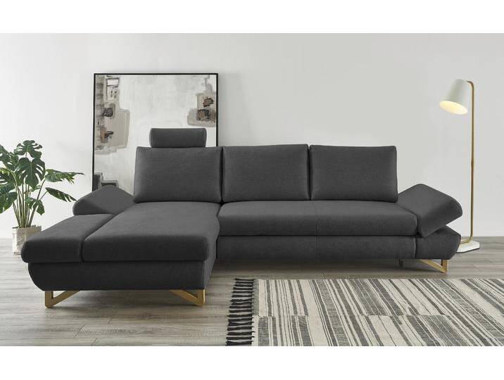 Ecksofa INOSIGN City/Giron, L-Form , grau (anthrazit), B:284cm H:104cm T:166cm, 100% PES, Atmungsaktives Gewebe, Easy Clean , Gramatur 340g/ qm +/- 5%, Sofas, verstellbare Armlehnen mit Rasterfunktion von Inosign