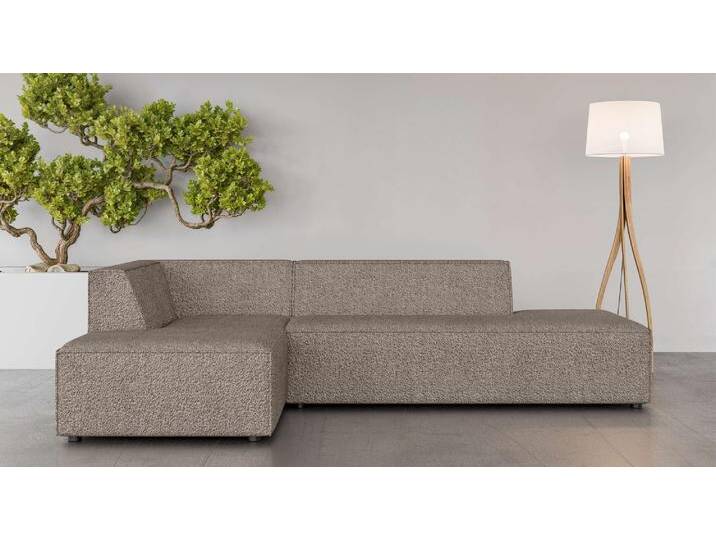 Ecksofa INOSIGN Ecksofa Cavan mit Ottomane links oder rechts bestellbar , grau (taupe), B:270cm H:72cm T:180cm, 100% Polyester, Sofas, L-Form mit Wellenunterfederung, Maße B/T/H: 270/180/72 cm von Inosign