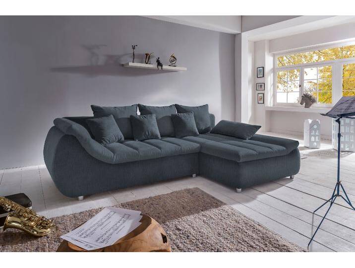 Ecksofa INOSIGN Imola, bequem, aktuelle Steppung im Sitz, L-Form, Breite 270cm , blau (dunkelblau), B:270cm H:90cm T:170cm, Microfaser PRIMABELLE (100% Polyester) / Struktur (82% Polyester, 9% Viscose, 7% Baumwolle, 2% Nylon);Kunstleder SOFTLUX / Struktur (82% Polyester, 9% Viscose, 7% Baumwolle, 2% Nylon), Sofas, wahlweise mit Bettfunktion, Topseller von Inosign