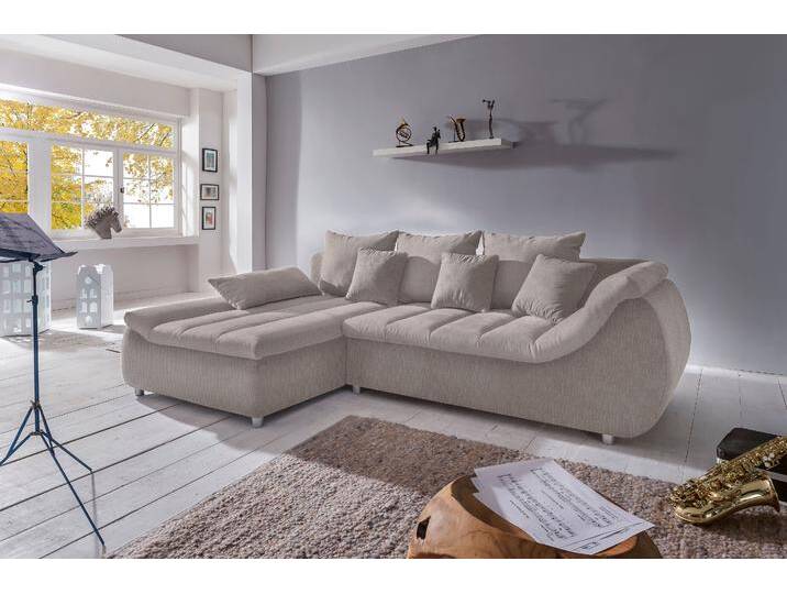 Ecksofa INOSIGN Imola, bequem, aktuelle Steppung im Sitz, L-Form, Breite 270cm , braun (hellbraun), B:270cm H:90cm T:170cm, Microfaser PRIMABELLE (100% Polyester) / Struktur (82% Polyester, 9% Viscose, 7% Baumwolle, 2% Nylon);Kunstleder SOFTLUX / Struktur (82% Polyester, 9% Viscose, 7% Baumwolle, 2% Nylon), Sofas, wahlweise mit Bettfunktion, Topseller von Inosign