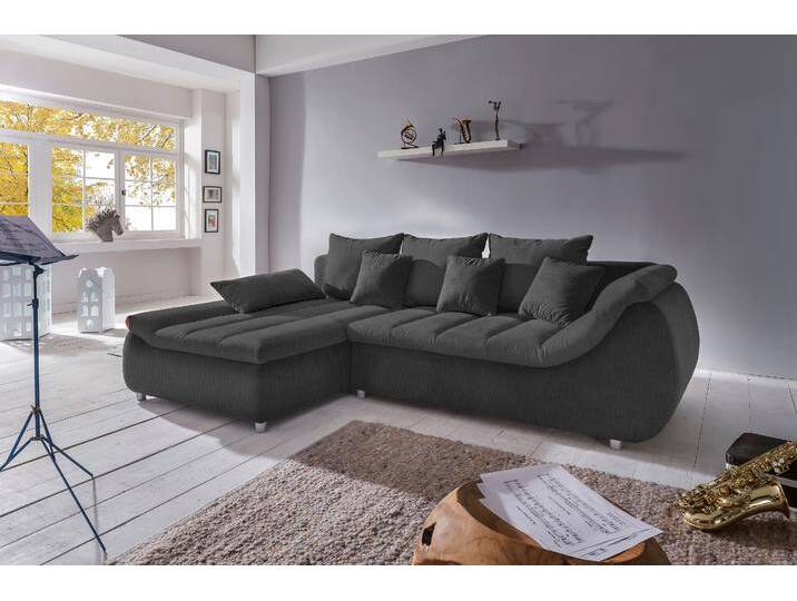 Ecksofa INOSIGN Imola, bequem, aktuelle Steppung im Sitz, L-Form, Breite 270cm , schwarz, B:270cm H:90cm T:170cm, Microfaser PRIMABELLE (100% Polyester) / Struktur (82% Polyester, 9% Viscose, 7% Baumwolle, 2% Nylon);Kunstleder SOFTLUX / Struktur (82% Polyester, 9% Viscose, 7% Baumwolle, 2% Nylon), Sofas, wahlweise mit Bettfunktion, Topseller von Inosign