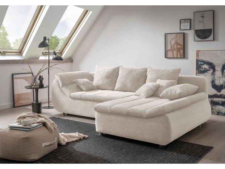 Ecksofa INOSIGN Imola, bequem, aktuelle Steppung im Sitz, L-Form, Breite 270cm , beige, B:270cm H:90cm T:170cm, Microfaser PRIMABELLE (100% Polyester) / Struktur (82% Polyester, 9% Viscose, 7% Baumwolle, 2% Nylon);Kunstleder SOFTLUX / Struktur (82% Polyester, 9% Viscose, 7% Baumwolle, 2% Nylon), Sofas, wahlweise mit Bettfunktion, Topseller von Inosign