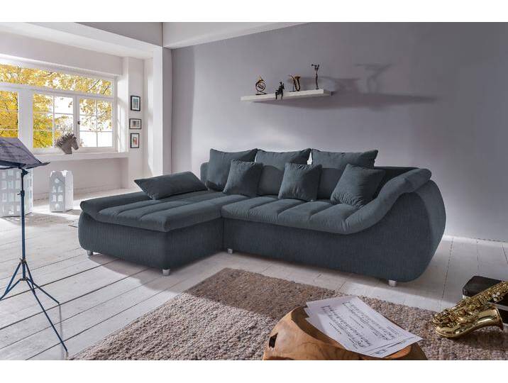 Ecksofa INOSIGN Imola, bequem, aktuelle Steppung im Sitz, L-Form, Breite 270cm , blau (dunkelblau), B:270cm H:90cm T:170cm, Microfaser PRIMABELLE (100% Polyester) / Struktur (82% Polyester, 9% Viscose, 7% Baumwolle, 2% Nylon);Kunstleder SOFTLUX / Struktur (82% Polyester, 9% Viscose, 7% Baumwolle, 2% Nylon), Sofas, wahlweise mit Bettfunktion, OTTOs Choice, Topseller von Inosign