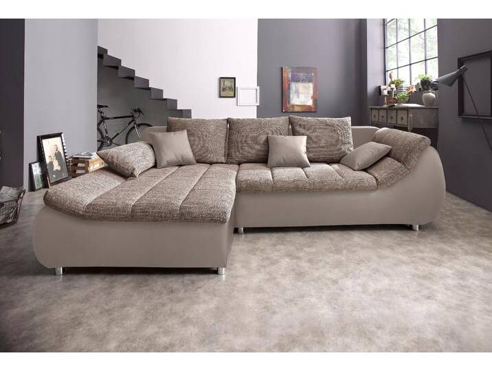 Ecksofa INOSIGN Imola, bequem, aktuelle Steppung im Sitz, L-Form, Breite 270cm , braun (cappuccino, cappuccino), B:270cm H:90cm T:170cm, Microfaser PRIMABELLE (100% Polyester) / Struktur (82% Polyester, 9% Viscose, 7% Baumwolle, 2% Nylon);Kunstleder SOFTLUX / Struktur (82% Polyester, 9% Viscose, 7% Baumwolle, 2% Nylon), Sofas, wahlweise mit Bettfunktion, Topseller von Inosign