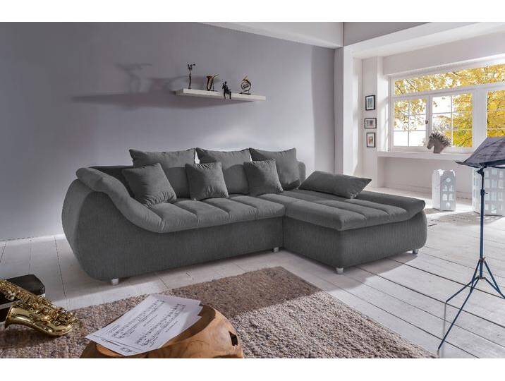 Ecksofa INOSIGN Imola, bequem, aktuelle Steppung im Sitz, L-Form, Breite 270cm , grau (anthrazit), B:270cm H:90cm T:170cm, Microfaser PRIMABELLE (100% Polyester) / Struktur (82% Polyester, 9% Viscose, 7% Baumwolle, 2% Nylon);Kunstleder SOFTLUX / Struktur (82% Polyester, 9% Viscose, 7% Baumwolle, 2% Nylon), Sofas, wahlweise mit Bettfunktion, Topseller von Inosign