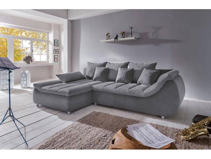 Ecksofa INOSIGN Imola, bequem, aktuelle Steppung im Sitz, L-Form, Breite 270cm , grau (dunkelgrau), B:270cm H:90cm T:170cm, Microfaser PRIMABELLE (100% Polyester) / Struktur (82% Polyester, 9% Viscose, 7% Baumwolle, 2% Nylon);Kunstleder SOFTLUX / Struktur (82% Polyester, 9% Viscose, 7% Baumwolle, 2% Nylon), Sofas, wahlweise mit Bettfunktion, OTTOs Choice, Topseller von Inosign