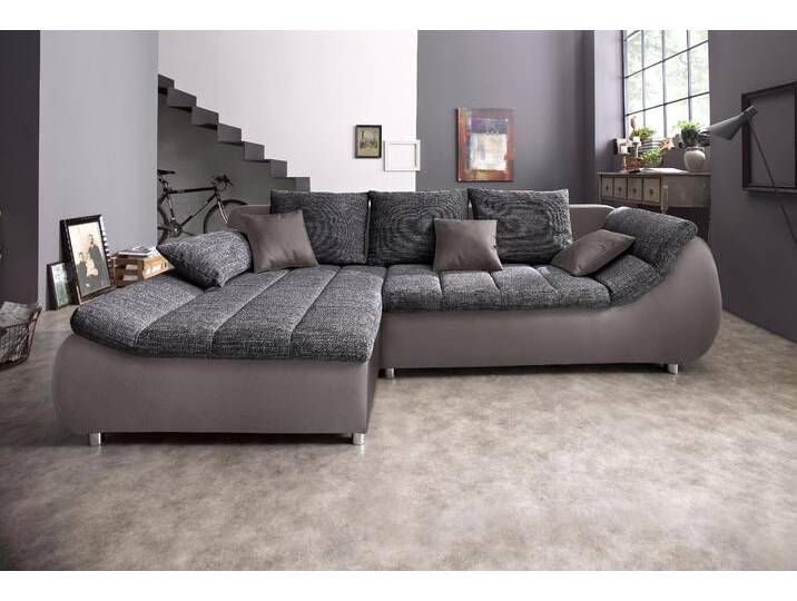 Ecksofa INOSIGN Imola, bequem, aktuelle Steppung im Sitz, L-Form, Breite 270cm , grau (grau, dunkelgrau), B:270cm H:90cm T:170cm, Microfaser PRIMABELLE (100% Polyester) / Struktur (82% Polyester, 9% Viscose, 7% Baumwolle, 2% Nylon);Kunstleder SOFTLUX / Struktur (82% Polyester, 9% Viscose, 7% Baumwolle, 2% Nylon), Sofas, wahlweise mit Bettfunktion, Topseller von Inosign