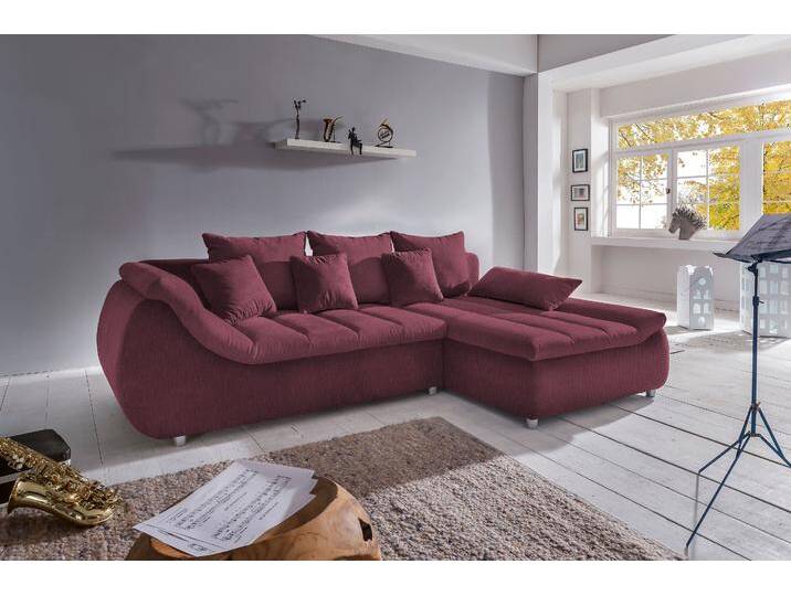 Ecksofa INOSIGN Imola, bequem, aktuelle Steppung im Sitz, L-Form, Breite 270cm , pink (fuchsia), B:270cm H:90cm T:170cm, Microfaser PRIMABELLE (100% Polyester) / Struktur (82% Polyester, 9% Viscose, 7% Baumwolle, 2% Nylon);Kunstleder SOFTLUX / Struktur (82% Polyester, 9% Viscose, 7% Baumwolle, 2% Nylon), Sofas, wahlweise mit Bettfunktion, Topseller von Inosign
