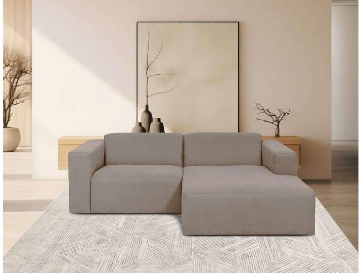 Ecksofa INOSIGN Kelani , beige (cream), B:222cm H:73cm T:154cm, 100% Polyester, Sofas, mit dekorativer Knopfsteppung an den Armlehnen von Inosign