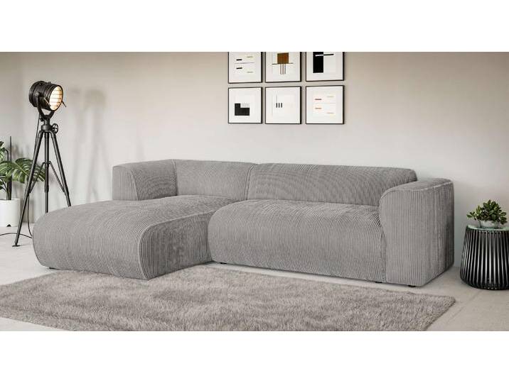 Ecksofa INOSIGN MERID L-Form (257 cm), zeitlos & stilvolles Design , grau (hellgrau), B:257cm H:78cm T:161cm, 100% Polyester, Sofas, Aufwendig gepolstert, in Cord, Chenille und Struktur von Inosign