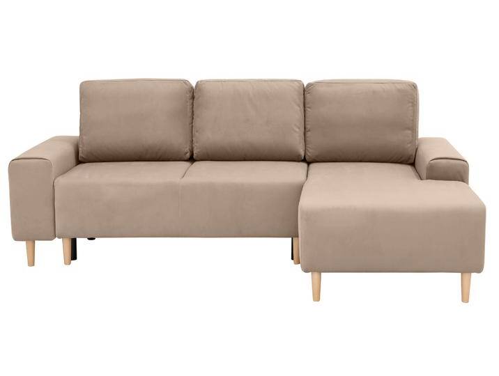 Ecksofa INOSIGN Samu L-Form , beige, B:235cm H:93cm T:160cm, Microfaser PRIMABELLE (100% Polyester);Samtoptik (100% Polyester);Struktur fein (100% Polyester), Sofas, wahlweise mit Bettfunktion und Bettkasten von Inosign
