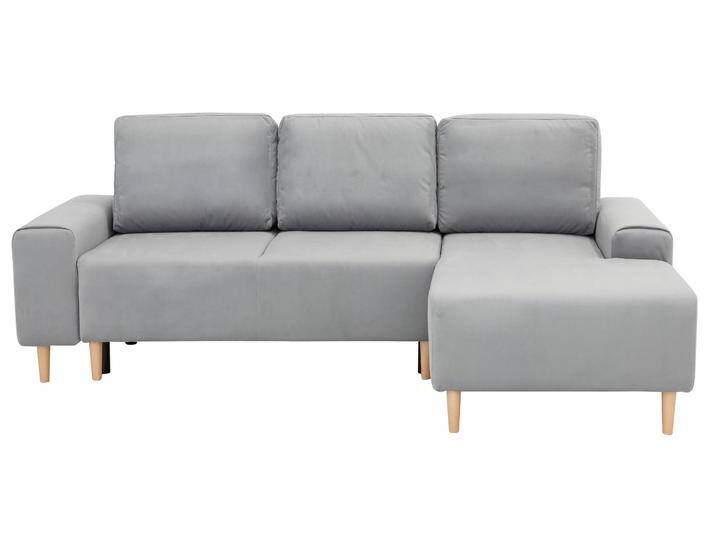 Ecksofa INOSIGN Samu L-Form , grau (hellgrau), B:235cm H:93cm T:160cm, Microfaser PRIMABELLE (100% Polyester);Samtoptik (100% Polyester);Struktur fein (100% Polyester), Sofas, wahlweise mit Bettfunktion und Bettkasten von Inosign