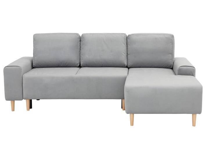 Ecksofa INOSIGN Samu L-Form , grau (hellgrau), B:235cm H:93cm T:160cm, Microfaser PRIMABELLE (100% Polyester);Samtoptik (100% Polyester);Struktur fein (100% Polyester), Sofas, wahlweise mit Bettfunktion und Bettkasten von Inosign