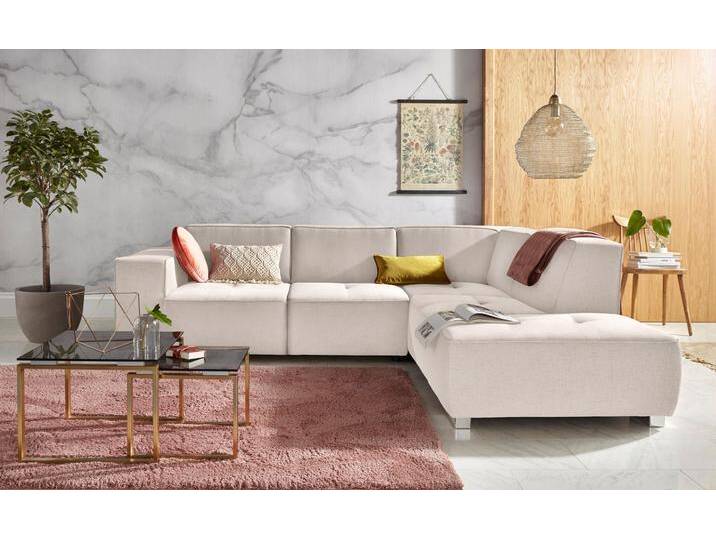 Ecksofa, Struktur Fein, Beige, 272×222 cm, Mit Bettfunktion, Modern, Inosign von Inosign
