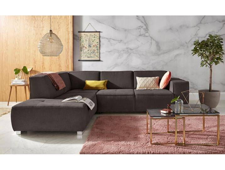 Ecksofa, Luxus-Microfaser, Dunkelbraun 272×222 cm, Ottomane Links, Modern, Inosign von Inosign