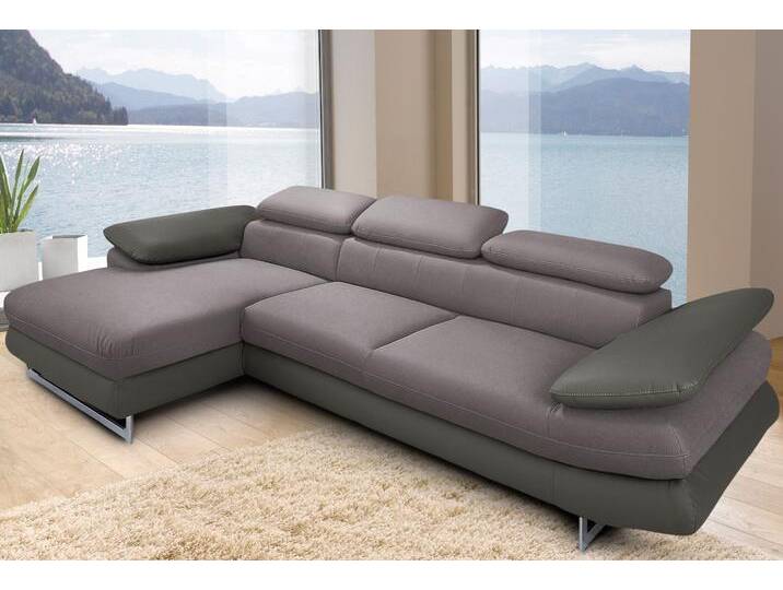 Ecksofa INOSIGN Solution L-Form , grau (grau, grau), B:270cm H:73cm T:167cm, Sofas, mit Arm- & Kopfteilverstellung, wahlweise mit Bettfunktion von Inosign