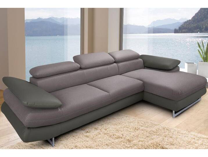 Ecksofa INOSIGN Solution L-Form , grau (grau, grau), B:286cm H:73cm T:167cm, Sofas, mit Arm- & Kopfteilverstellung, wahlweise mit Bettfunktion von Inosign