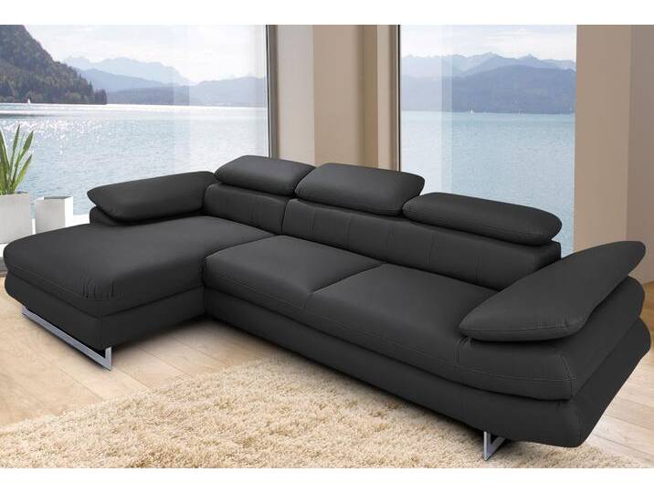 Ecksofa INOSIGN Solution L-Form , schwarz, B:286cm H:73cm T:167cm, Sofas, mit Arm- & Kopfteilverstellung, wahlweise mit Bettfunktion von Inosign