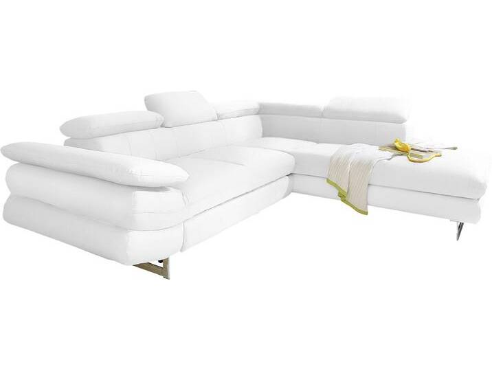 Ecksofa INOSIGN Solution L-Form , weiß (altweiß), B:279cm H:73cm T:228cm, Sofas, mit Arm- & Kopfteilverstellung, wahlweise mit Bettfunktion von Inosign