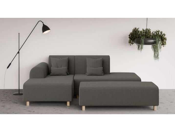 Ecksofa INOSIGN Suyala , grau (anthrazit), B:258cm H:85cm T:168cm, 100% Polyester, Sofas, L-Form mit Hocker von Inosign