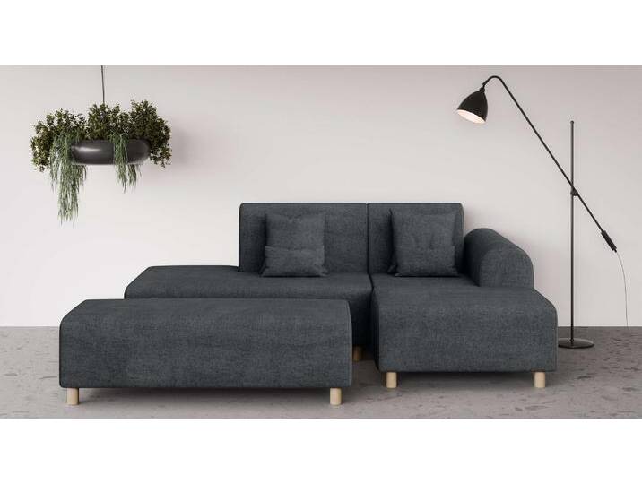 Ecksofa INOSIGN Suyala , grau (anthrazit), B:258cm H:85cm T:168cm, 100% Polyester, Sofas, L-Form mit Hocker von Inosign