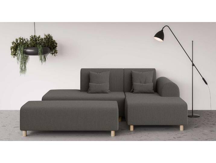 Ecksofa INOSIGN Suyala , grau (anthrazit), B:258cm H:85cm T:168cm, 100% Polyester, Sofas, L-Form mit Hocker von Inosign