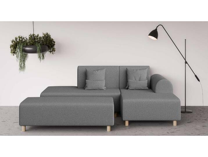 Ecksofa INOSIGN Suyala , grau (dunkelgrau), B:258cm H:85cm T:168cm, 100% Polyester, Sofas, L-Form mit Hocker von Inosign