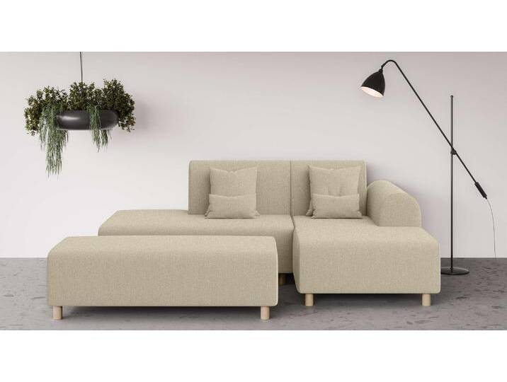 Ecksofa INOSIGN Suyala , grau (taupe), B:258cm H:85cm T:168cm, 100% Polyester, Sofas, L-Form mit Hocker von Inosign